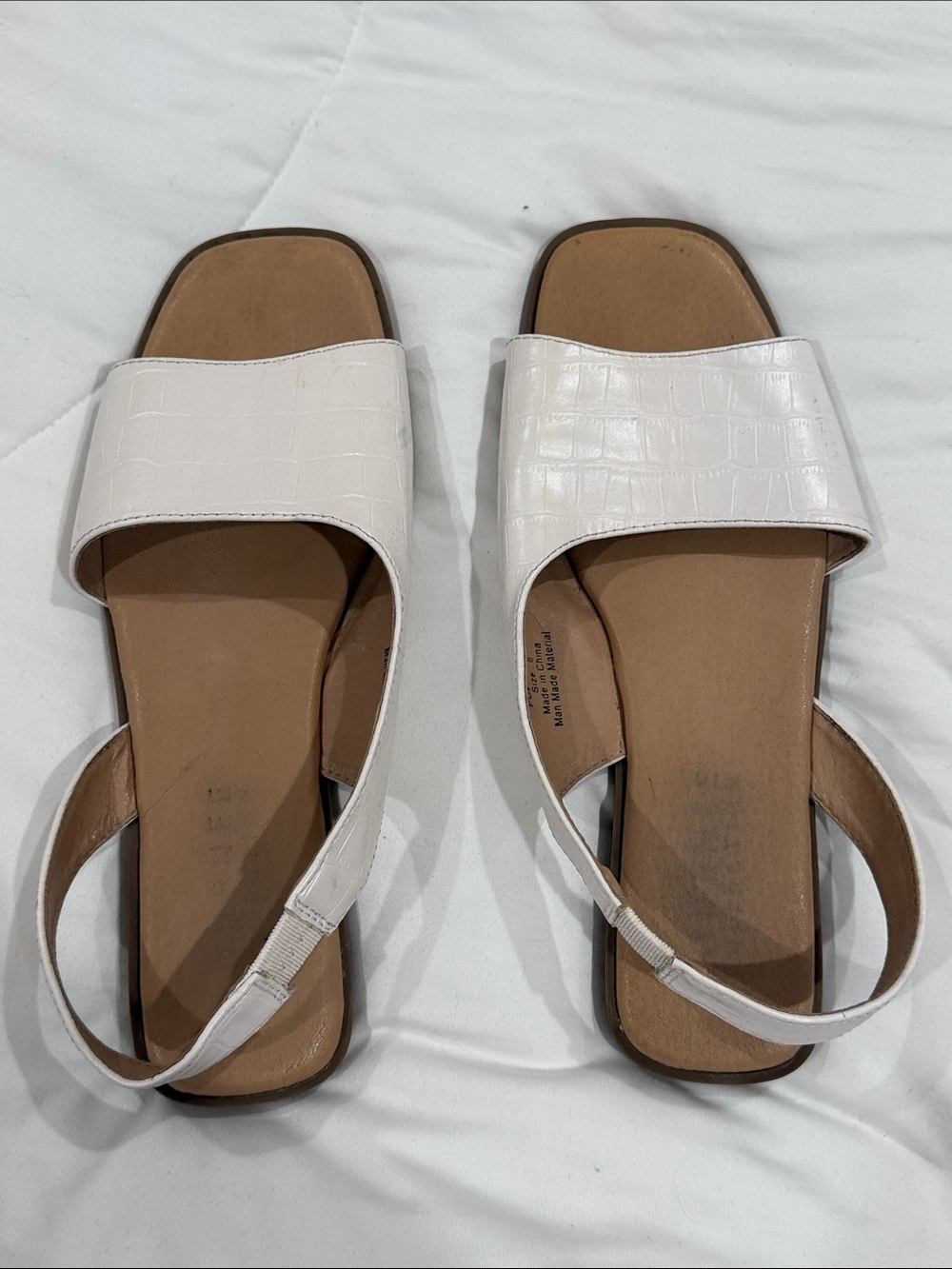 Women's White Slide Slingback Sandals